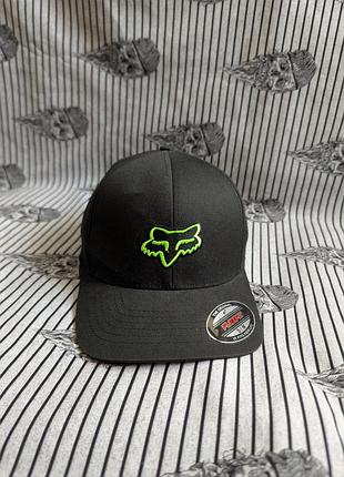 Кепка fox racing flexfit s/m черная оригинал, бейсболка бренда мотоекипировки одежды, унисекс