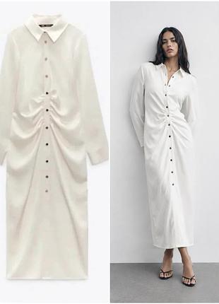 Довга сукня на ґудзиках zara
