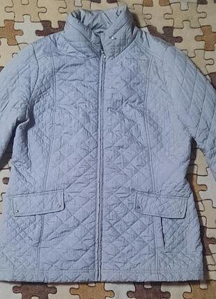 Светло-серая стеганая демисезонная куртка bm collection, размер 50-52 (xl/xxl)