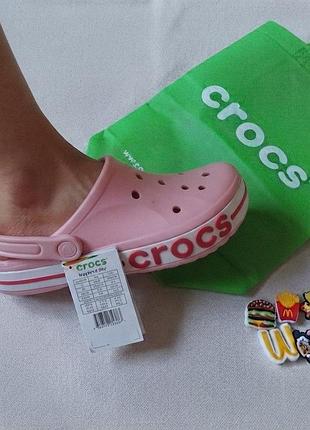 Женские шлепанцы сабо crocs bayaband pink