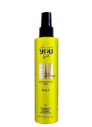 Мультиспрей миттєвої дії you look rescue hair spray 12 в 1 для захисту та живлення волосся, 200 мл