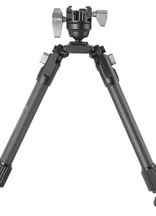 Сошки для оружия vanguard eq-precision 2qs c, picatinny/антабка, 26.5-36.5 см, шаровая головка, карбон, черные