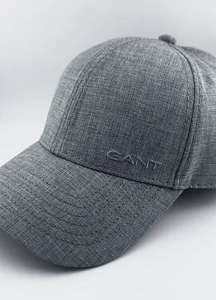 Кепка бейсболка gant летняя из натурального льна, серая, мужская