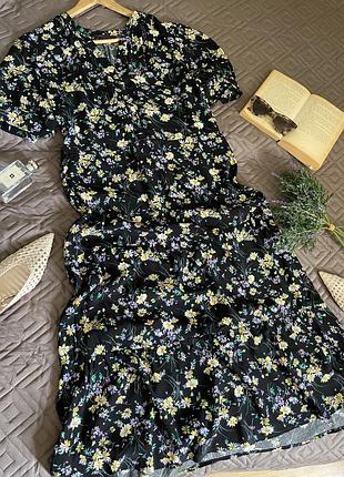 Якісна сукня з віскози чорна жовта фіолетова  m&s