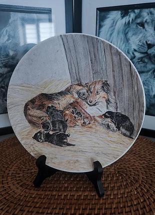 Вінтажна колекційна тарілка wedgwood «коллі з цуценятами» (англія)