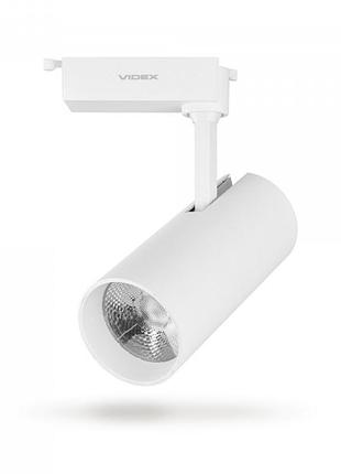 Led світильник трековий videx 30w 4100k білий для акцентованого освітлення офісу і торгових площ