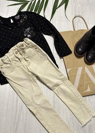 Джинси skinny h&m , світлі бежеві, 104-110см