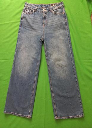 Широкие сине-голубые джинсы tu wide leg 10r, рост 165см 36/s-38/m