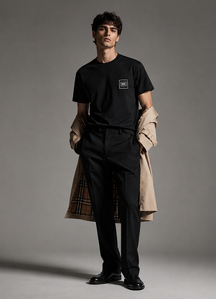 Футболка мужская с логотипом burberry london england m чёрная