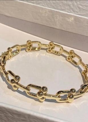 Браслет paper clip chain gold