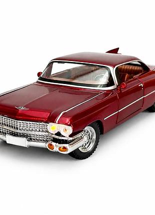 Іграшкова металева модель cadillac coupe de ville 1959 масштаб 1:24 інерційна машинка зі світлом і звуком відкриваються двері