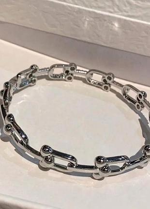 Браслет paper clip chain silver