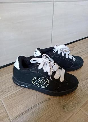 Кроссовки на роликах heelys, для мальчика, девочки, черные, 38 р.( стельки 24 см)