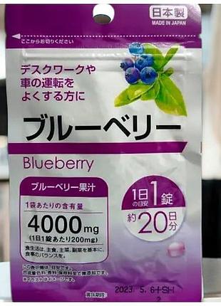 Екстракт чорниці для покращення зору daiso blueberry 4000 мг на 20 днів, японія