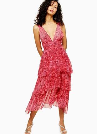 Сукня шифонова з ярусними воланами topshop р.l