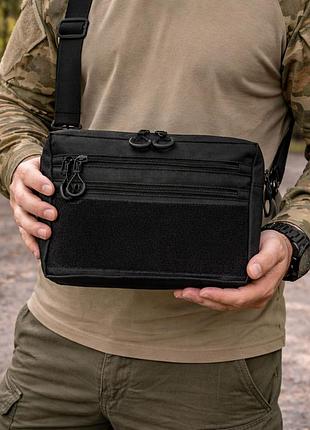 Тактическая сумка для патчей cordura 5 карманов, мессенджер черный для шевронов