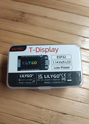 Плата разработчика lilygo t-display esp32 v1.1 с ips lcd дисплеем 1.14"