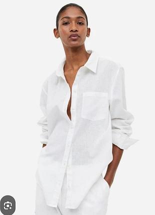 Льняная рубашка h&amp;m