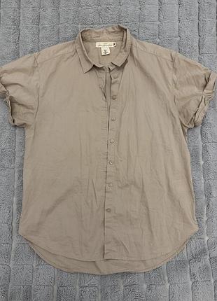 Базова бежева сорочка h&m l.o.g.g. з коротким рукавом