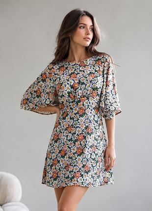🌸 цветочная мини-платье с открытой спинкой 🌸