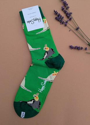 Шкарпетки чоловічі happy socks зелені корела демісезонні, зелений 2701829