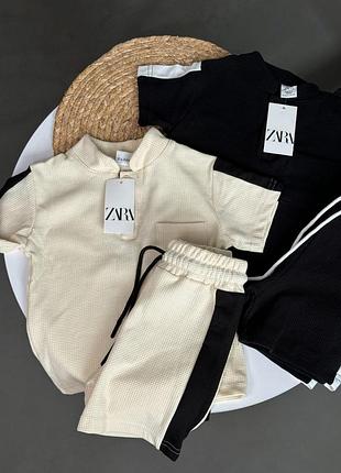 Zara стильный "вафельный" костюмчик 🖤
