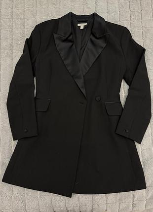 Нова строга сукня-піджак h&m смокінг з атласними лацканами, розмір m (eur 42)
