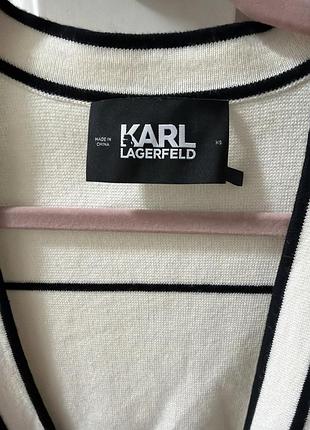 Кардиган жіночий karl lagerfeld білий з чорним написом котон + шерсть 4