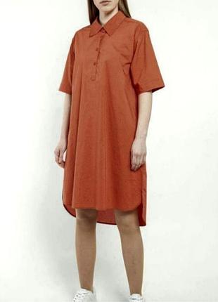 Свободного кроя платье-рубашка из органического хлопка basic apparel