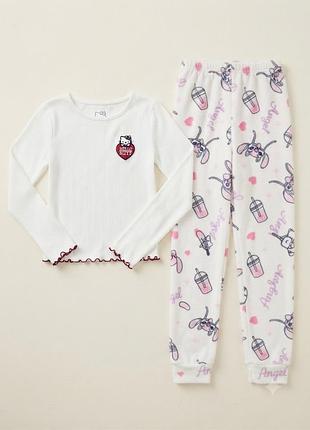 Тепла дитяча піжама для дівчинки 9-10 стіч hello kitty