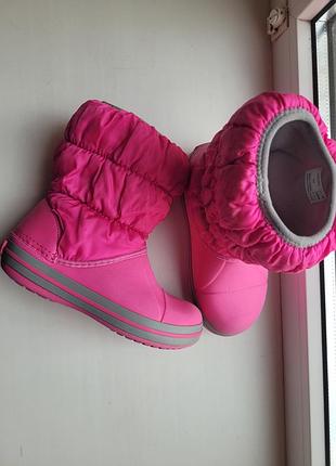 Сапоги детские зимние деми резиновые crocs kids winter puff boot р. c12/eur29 - 18,5 см