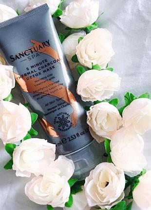 Термальная маска для лица  с глиной и углем sanctuary spa