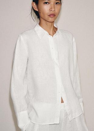 Сорочка zw collection зі 100% льону zara