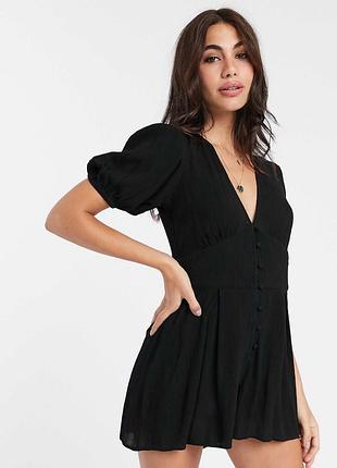Комбінезон жіночий asos чорний віскозний ромпер 12