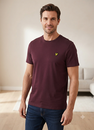 Базовая мужская футболка lyle &amp; scott (цвет вишневый/бордо), размер xl