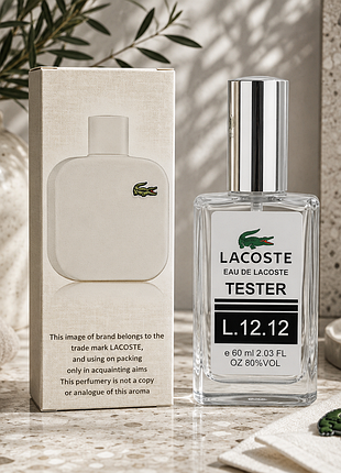 Парфум чоловічий lacoste eau de l.12.12 blanc 60 мл