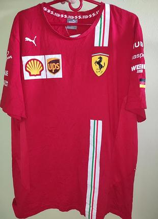 Оригинальная новая сток футболка puma.scuderia ferrari team form f1 race racing 2019.хл