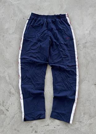 Брюки nike синие мужские брендовые xl (188) спортивные оригинал брючины с лампасами нейлоновые винтажные тренировочные кэжуал