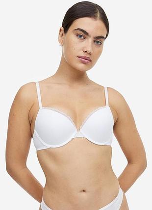 Білий бюстгальтер ущільнена чашка з мікрофібри h&amp;m