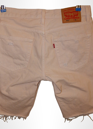 Джинсовые шорты levi's 511 slim roze distressed denim. size w31/46