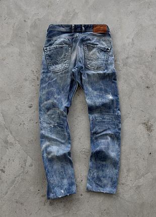 Джинсы мужские diesel krooley regular slim-carrot рваные потертые голубые оригинал 30/34