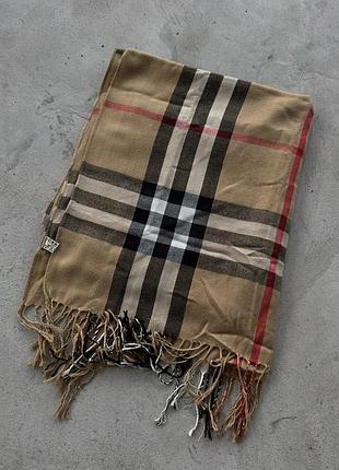 Шарф burberry london кашеміровий в клітинку бежевий брендовий оригінал кашемір