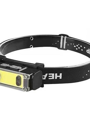 Фонарь налобный bl-t124-хре+cob (white+red), фонарик светодиодный для туриста, водонепроницаемый фонарик