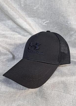 Бейсболка under armour чорна з сіточкою, літня бейсболка сітка чоловіча унісекс