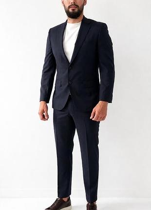 Костюм чоловічий hugo boss travel suit it 50 us 40r blue marzotto virgin wool stretch tailoring