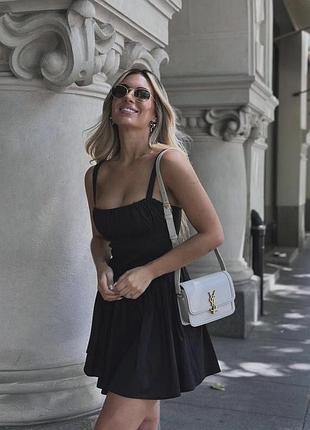 Чорна коротка сукня zara із бавовни, гарна якість
