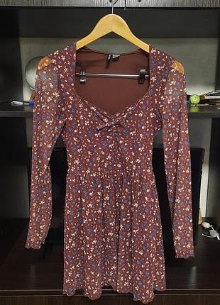 Платье коричневое h&amp;m. размер s