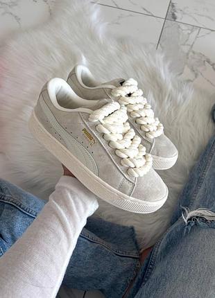 Puma suede xl beige rope laces