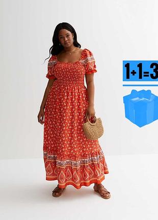 🥰 довга сукня на резинці в принт blue vanilla 18/20