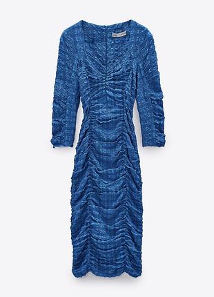 🥰обтисла міді сукня zara l